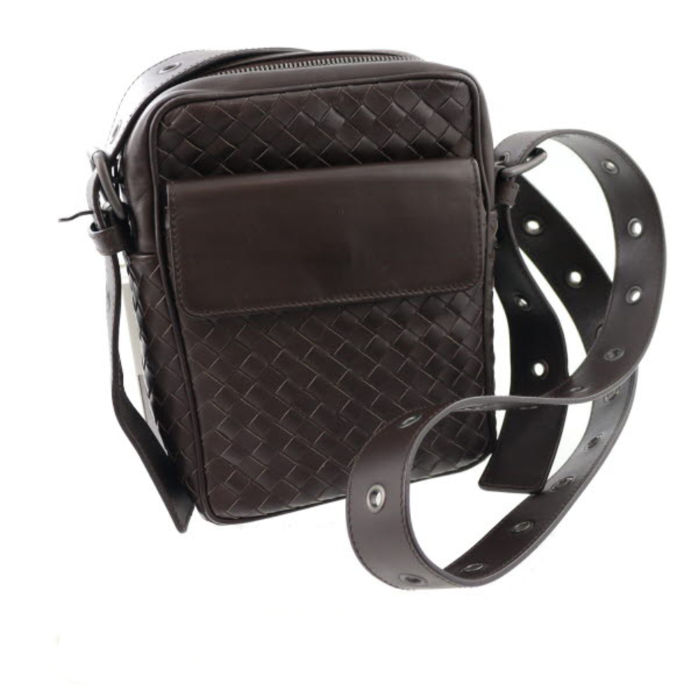 Bottega Veneta Intrecciato Shoulder Bag Leather Brown Intrecciato
